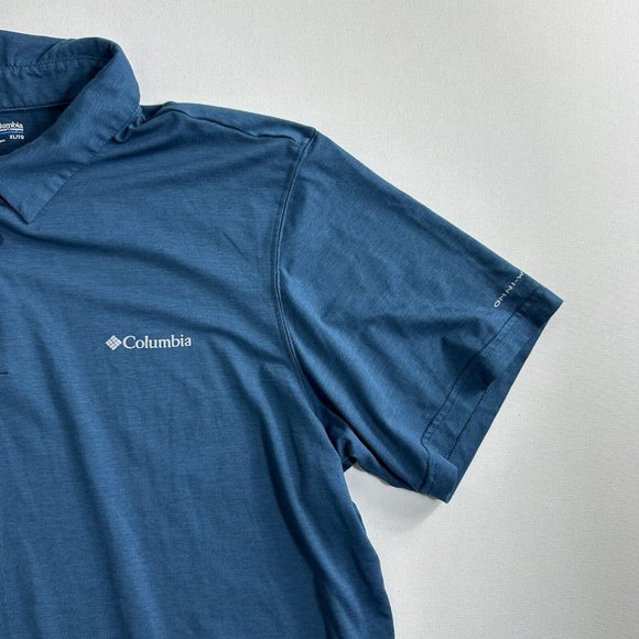 Columbia Omni Wick Mens Size XL Blue Short Sleeve Polo Shirt Outdoor Casual - Picture 3 of 9
